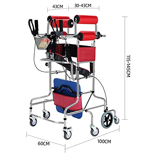 Upright Rollator Walker with 8 Wheels and Seat E12105