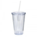 650ml Clear Tumbler with Lid and Straw C222