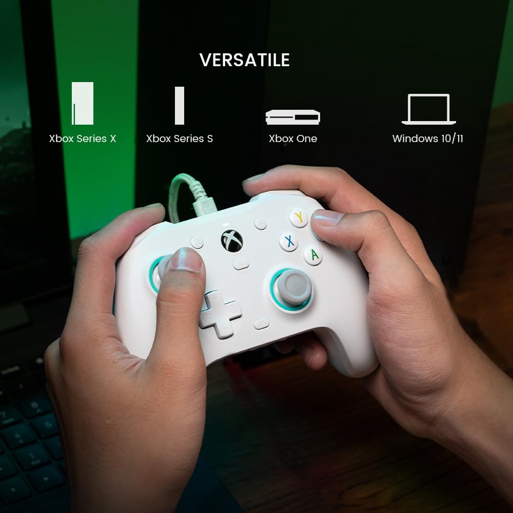 Wired Controller with Hall Effect Joysticks, 3.5mm Audio Jack (White) Z606