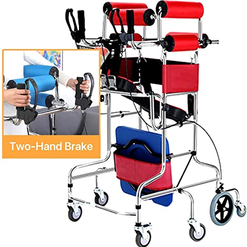 Upright Rollator Walker with 8 Wheels and Seat E12105