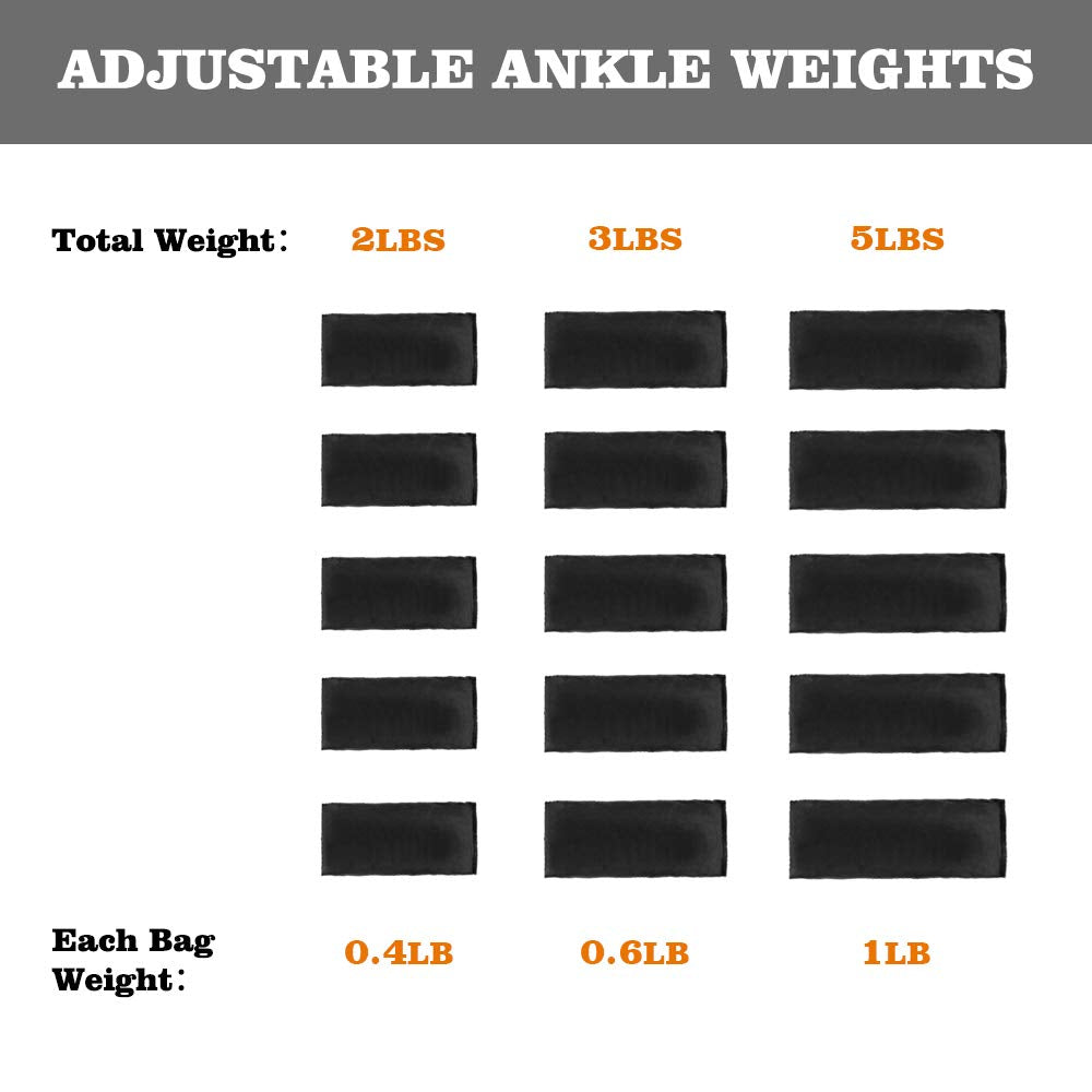 1 Pair Adjustable Ankle Weights Set D568