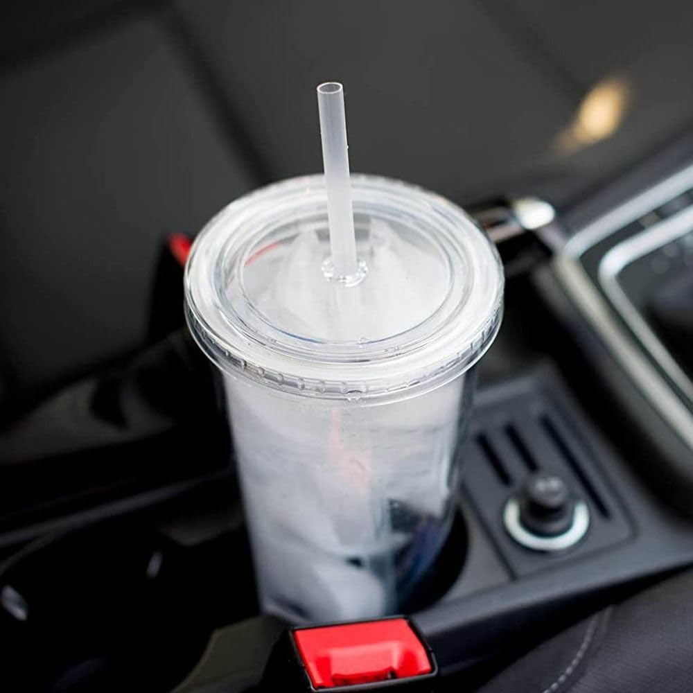 650ml Clear Tumbler with Lid and Straw C222