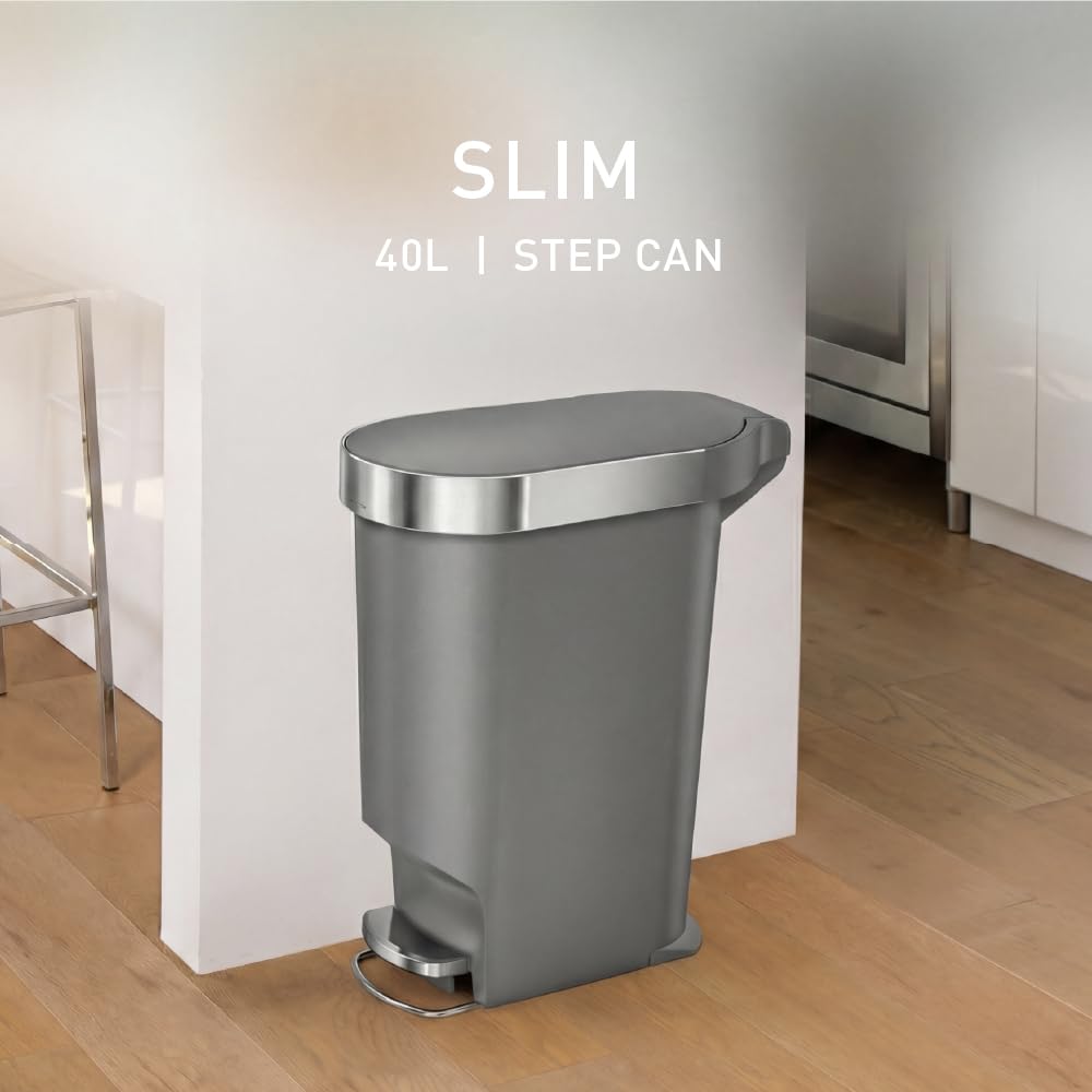40L Stainless Steel Step Trash Can X6559
