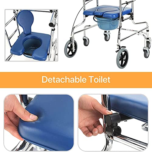 Upright Rollator Walker with 8 Wheels and Seat E12105