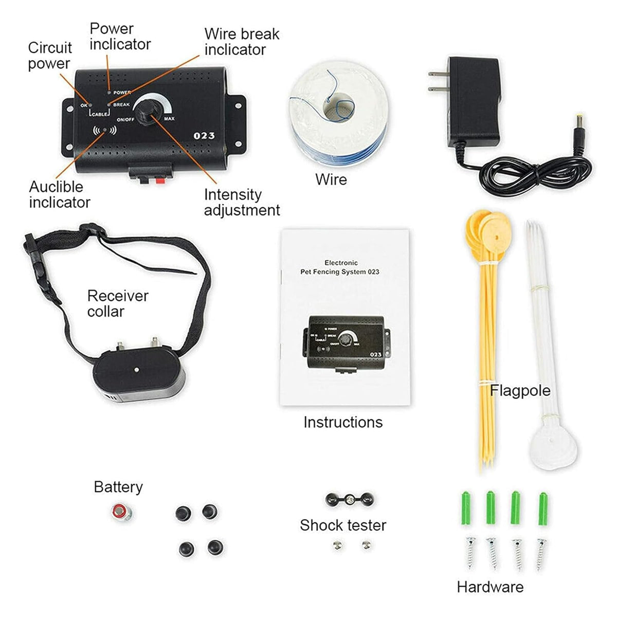 Electric In-ground Dog Fence with Waterproof Collar E7060