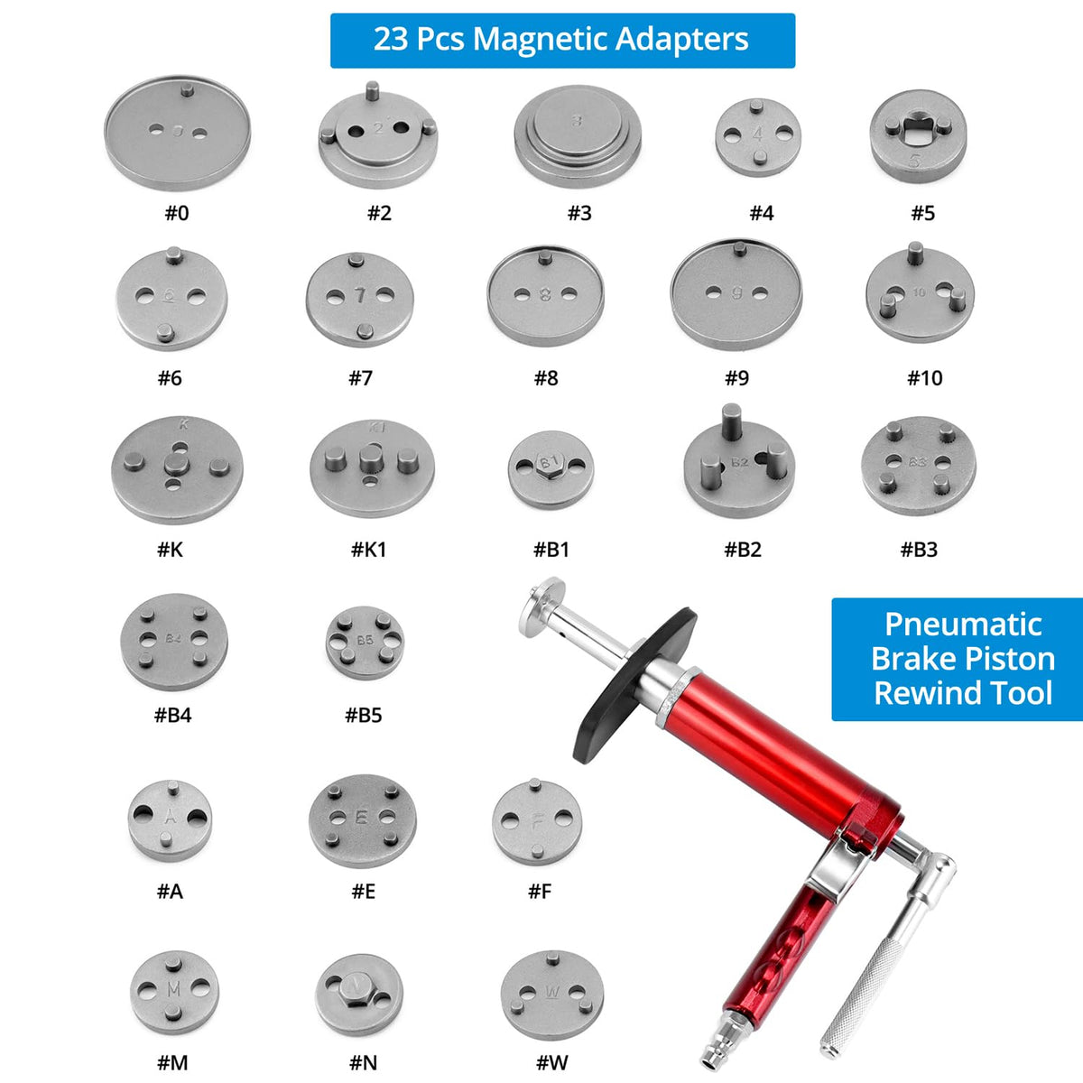 24-Piece Pneumatic Brake Caliper Tool Set with Case O994