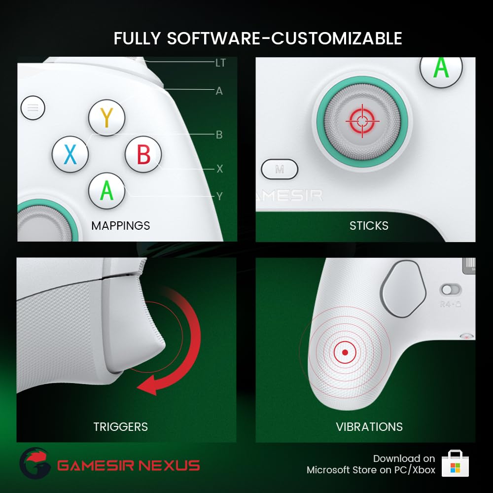 Wired Controller with Hall Effect Joysticks, 3.5mm Audio Jack (White) Z606