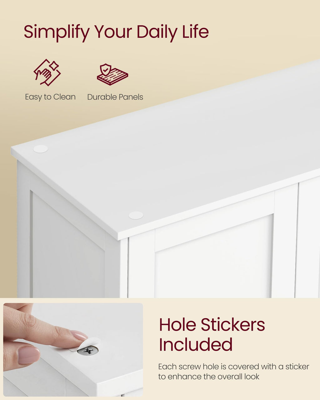 Floor Storage Cabinet with 2 Adjustable Shelves and 4 Doors P403343