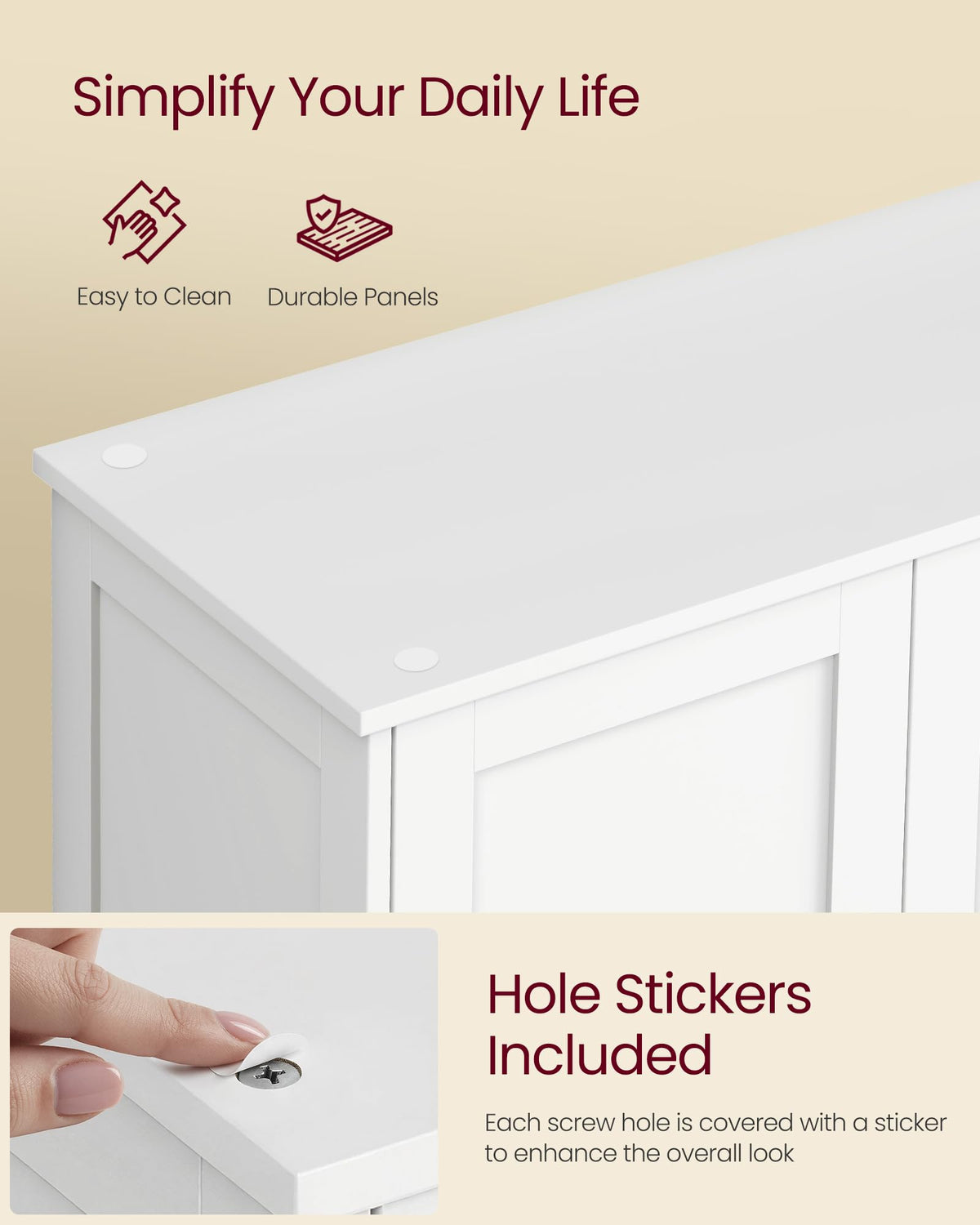 Floor Storage Cabinet with 2 Adjustable Shelves and 4 Doors P403343