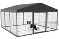 10x10x6 FT Galvanized Steel Dog Kennel with Roof D80249
