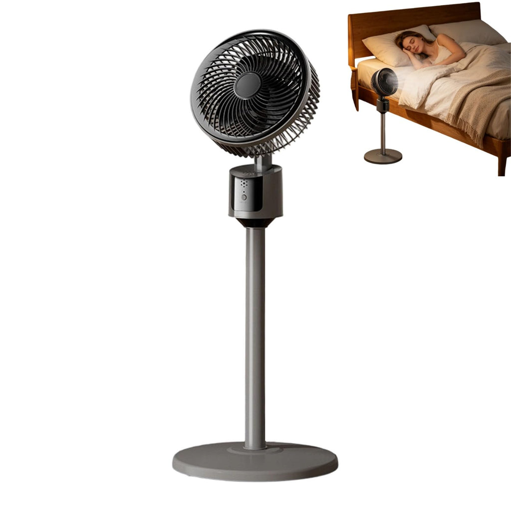 Standing Fan with Remote, 90° Oscillating, 3 Speeds, Adjustable Height, Gray C340139