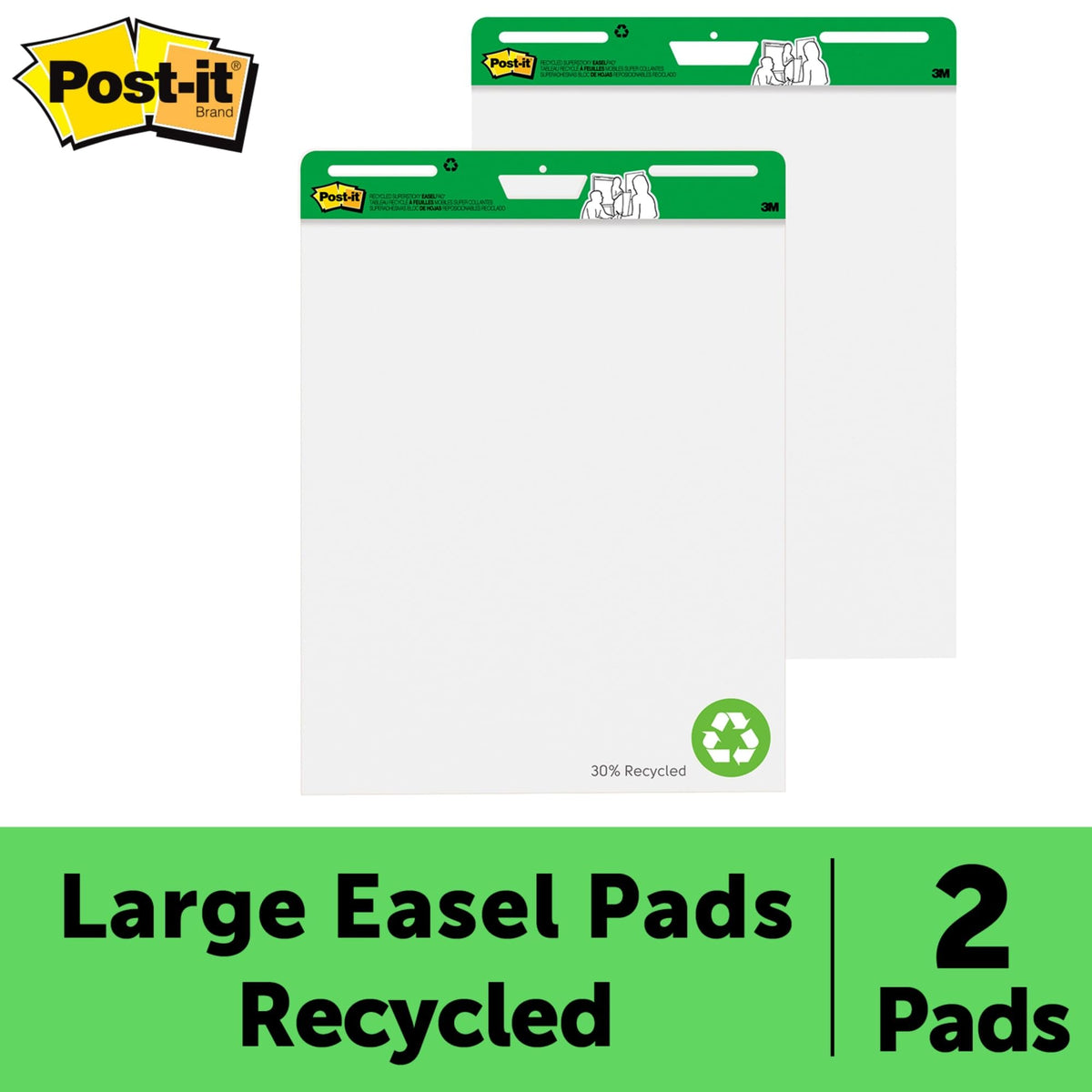 Super Sticky Easel Pads 25" x 30" White Pack Of 2 T342343