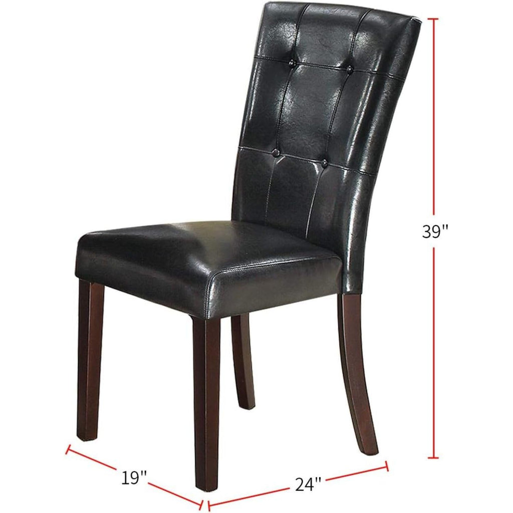 Black Faux Leather Dining Chairs Set of 2 Y324