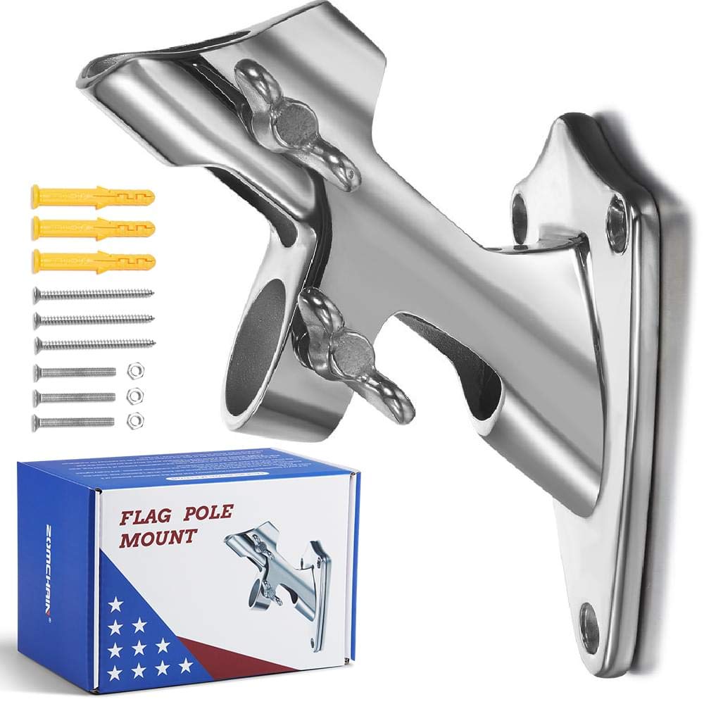 Flag Pole Bracket, 316 Marine Grade Stainless Steel J90448