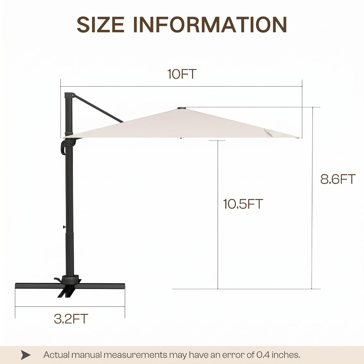 11ft Offset Cantilever Patio Umbrella with Solar Lights S2121