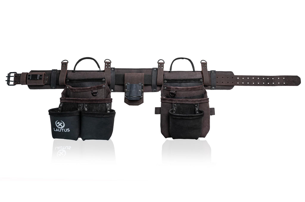 Top Grain Leather Tool Belt 18 Pockets H4761