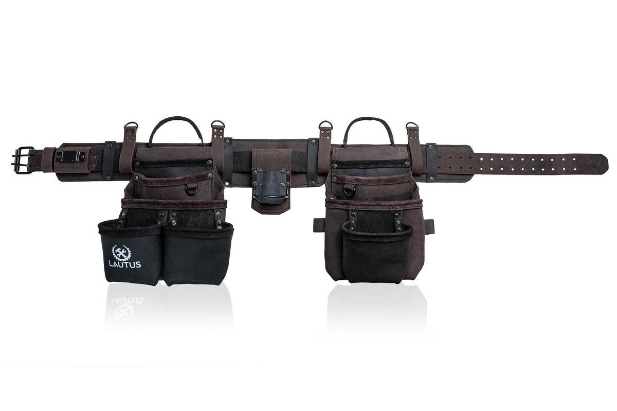 Top Grain Leather Tool Belt 18 Pockets H4761