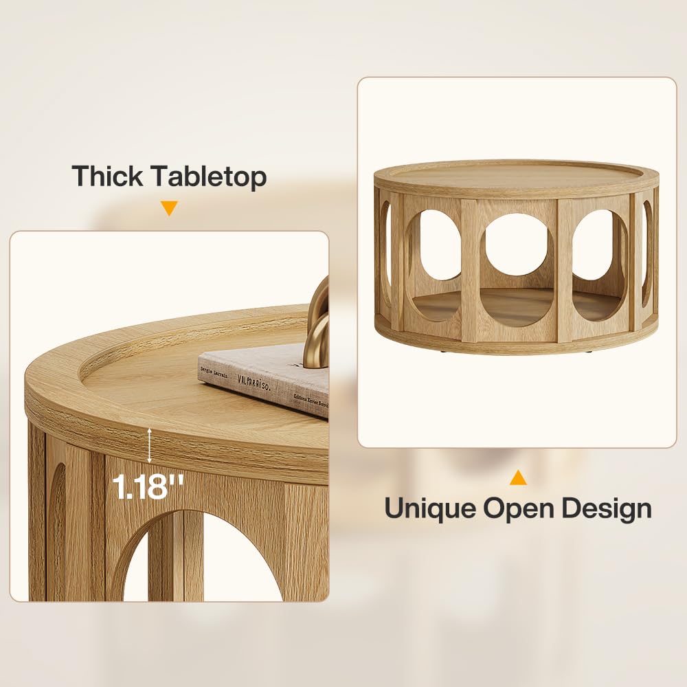 Round Coffee Table with Storage I8927