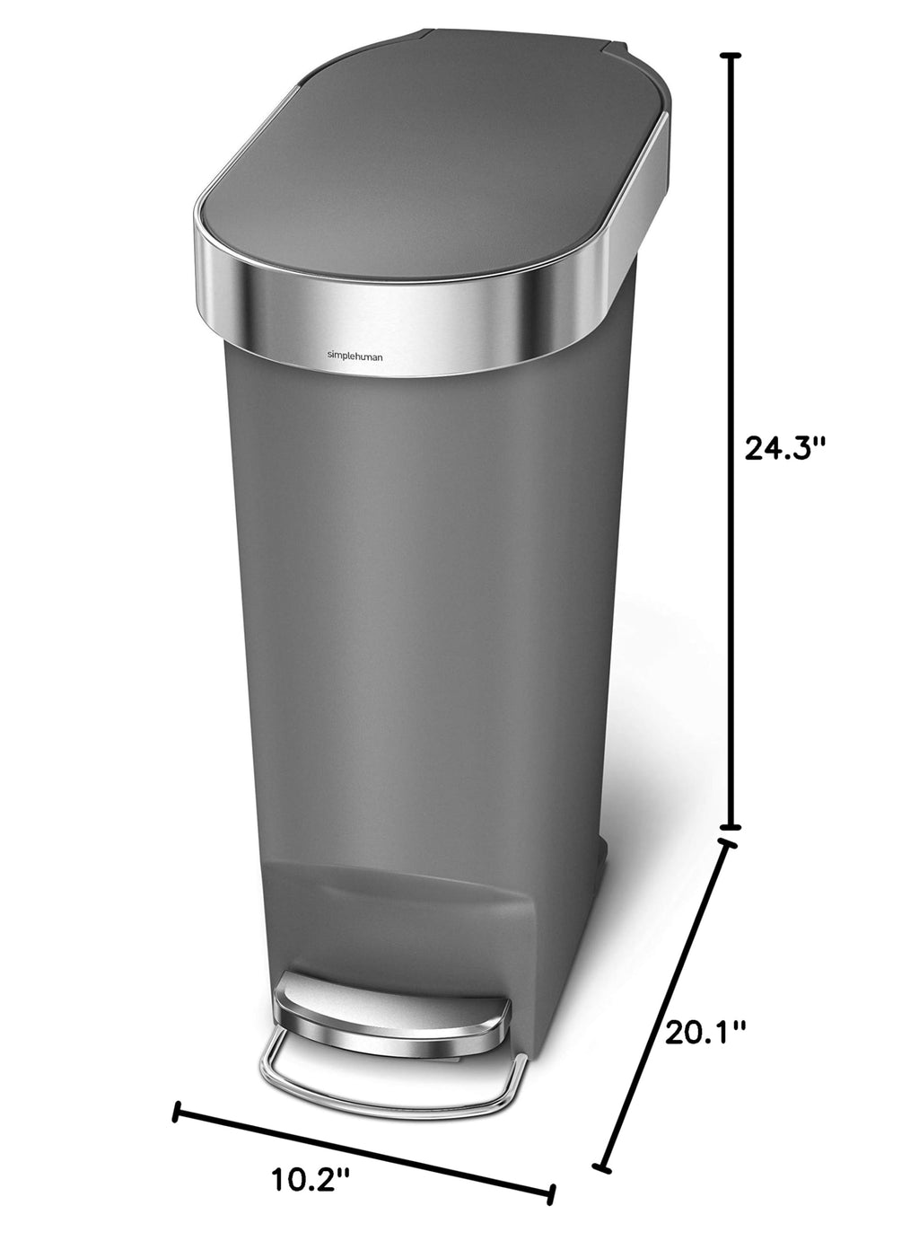 40L Stainless Steel Step Trash Can X6559