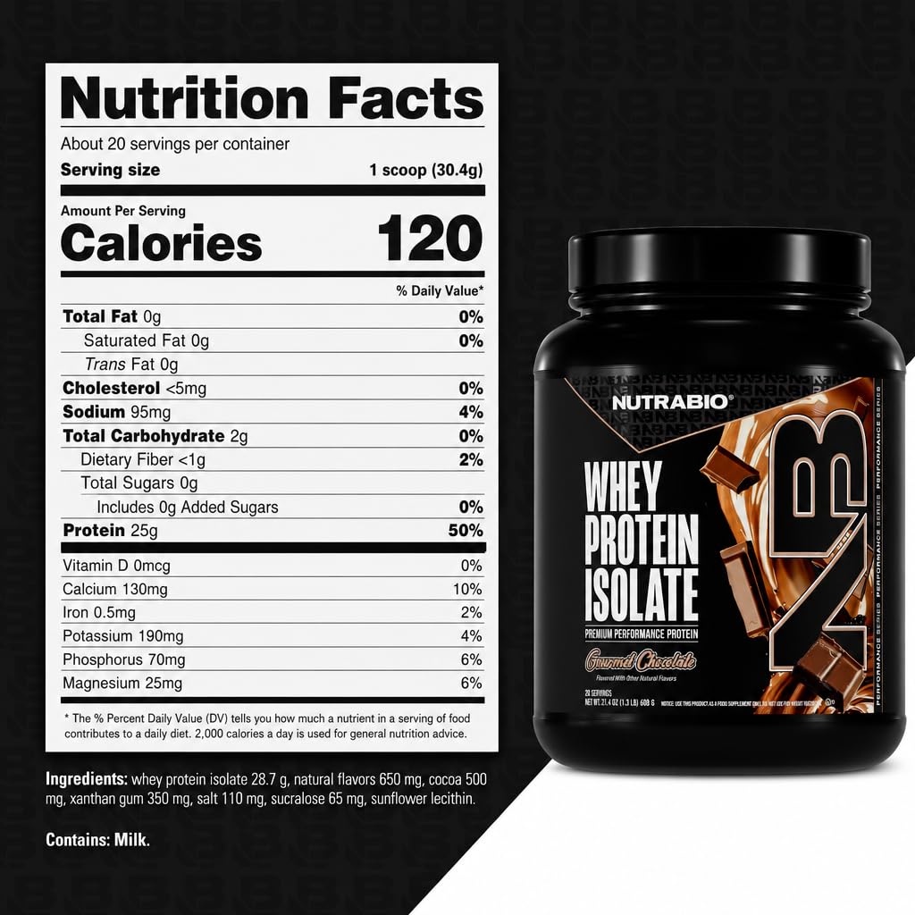 Whey Protein Isolate Powder, 25g Protein, Non-GMO, Gourmet Chocolate, 20 Servings D893