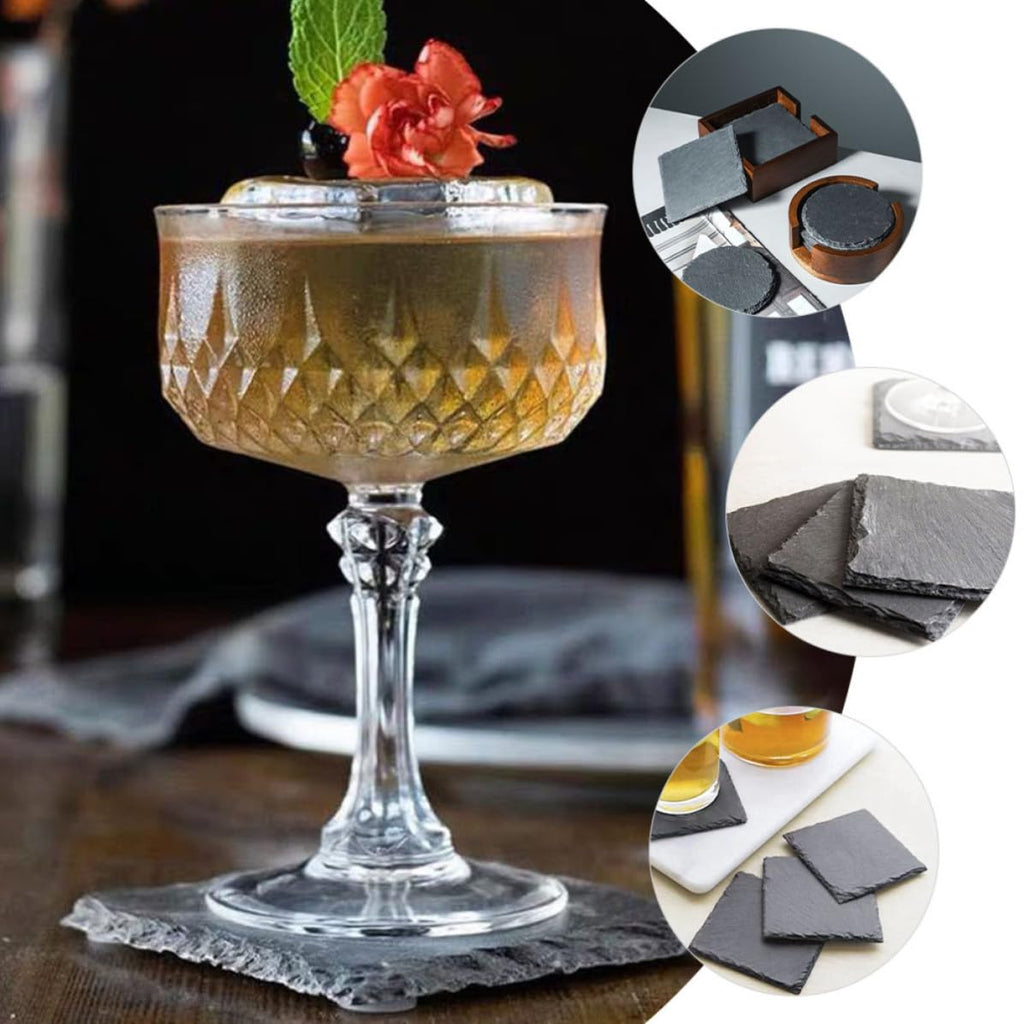 Natural Stone Coasters 12pcs with Non Slip Bottom Q147