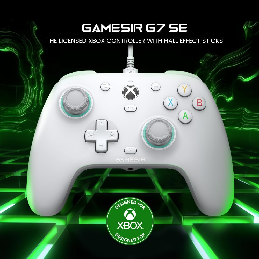 Wired Controller with Hall Effect Joysticks, 3.5mm Audio Jack (White) Z606