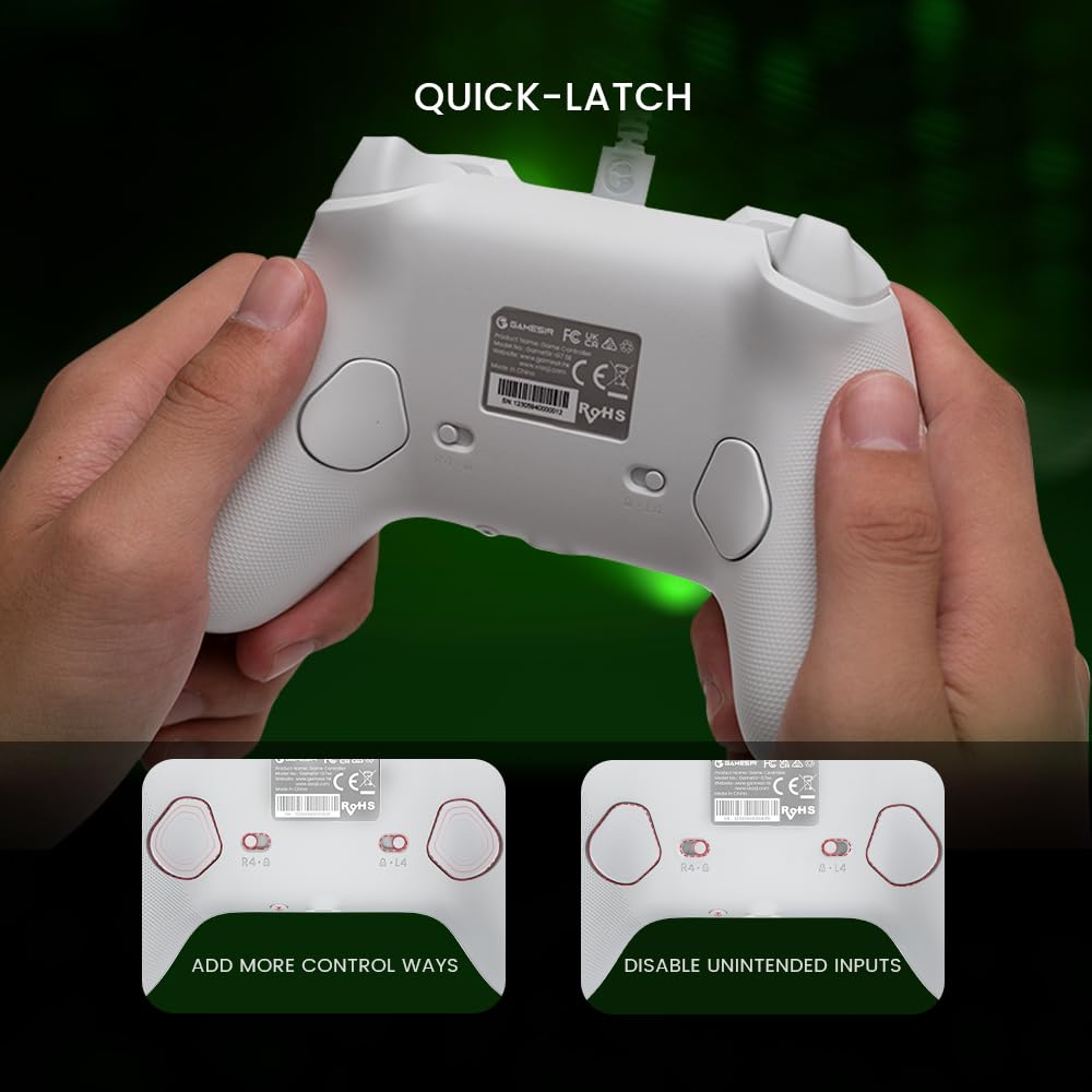 Wired Controller with Hall Effect Joysticks, 3.5mm Audio Jack (White) Z606