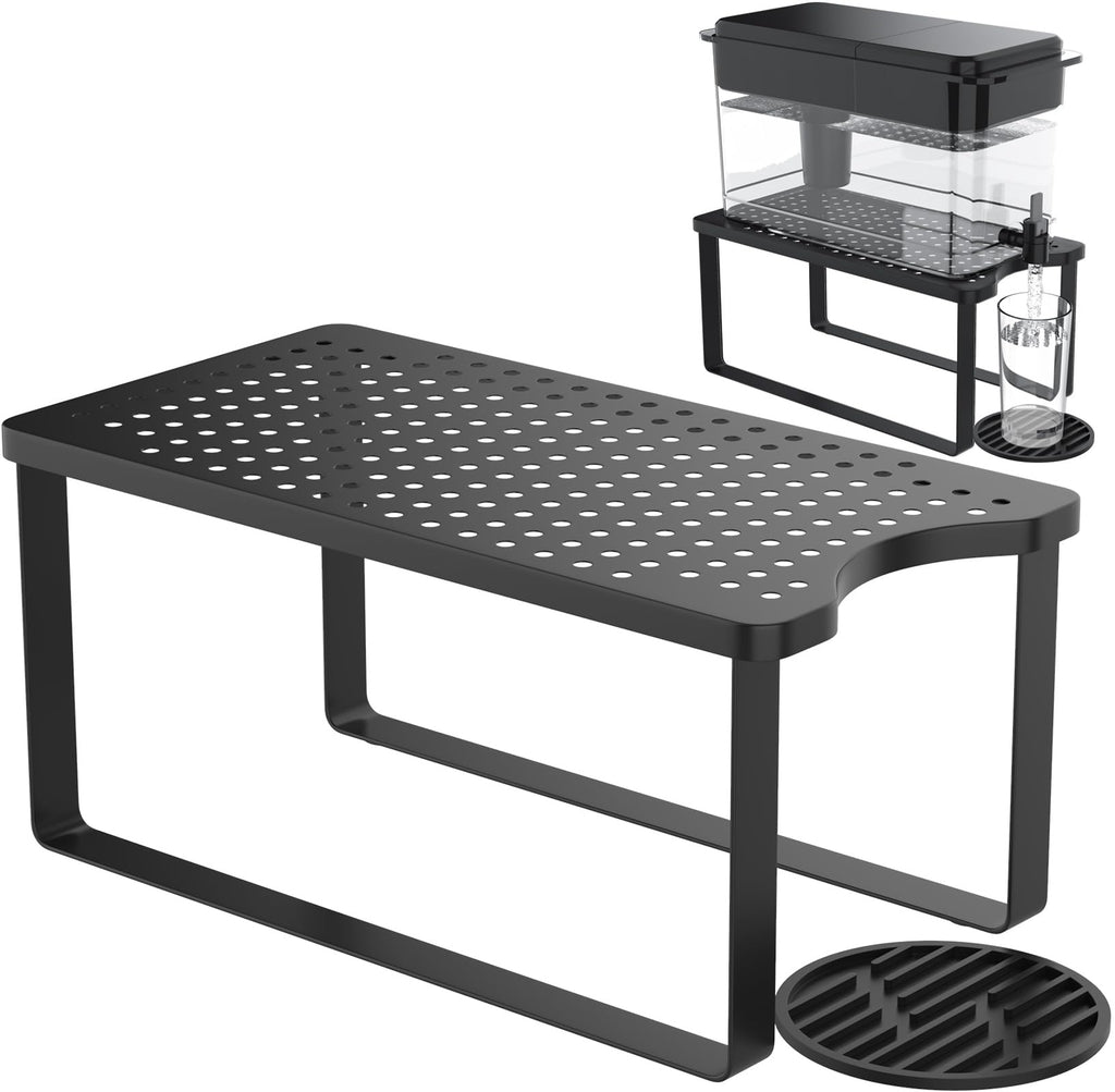 Water Filter Dispenser Stand with Drip Tray Black H454689