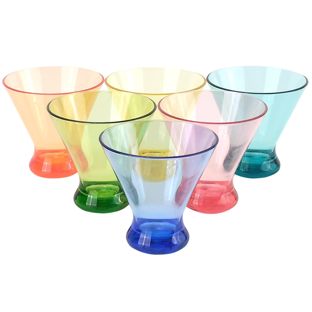 9 oz Stemless Acrylic Martini Glasses Set of 6 V2187