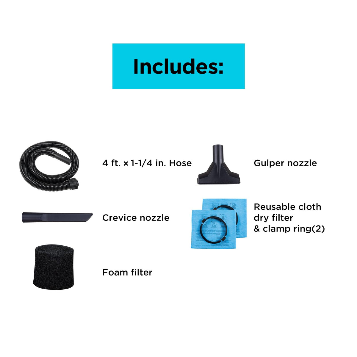 2.5 Gallon Wet Dry Shop Vacuum U982