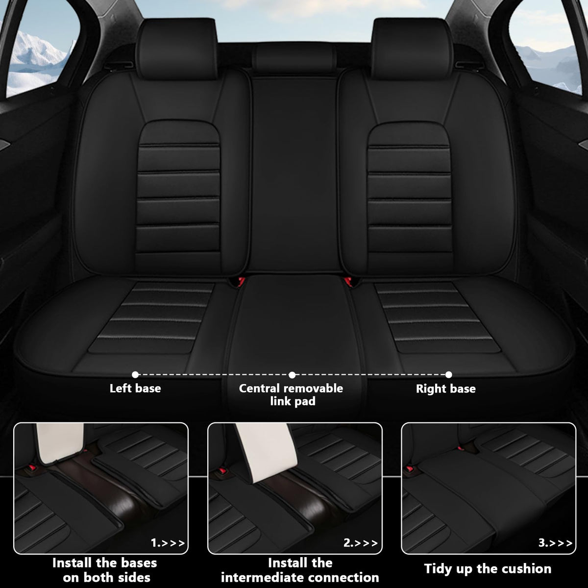 Waterproof Leather Car Seat Covers Set of 5 O813