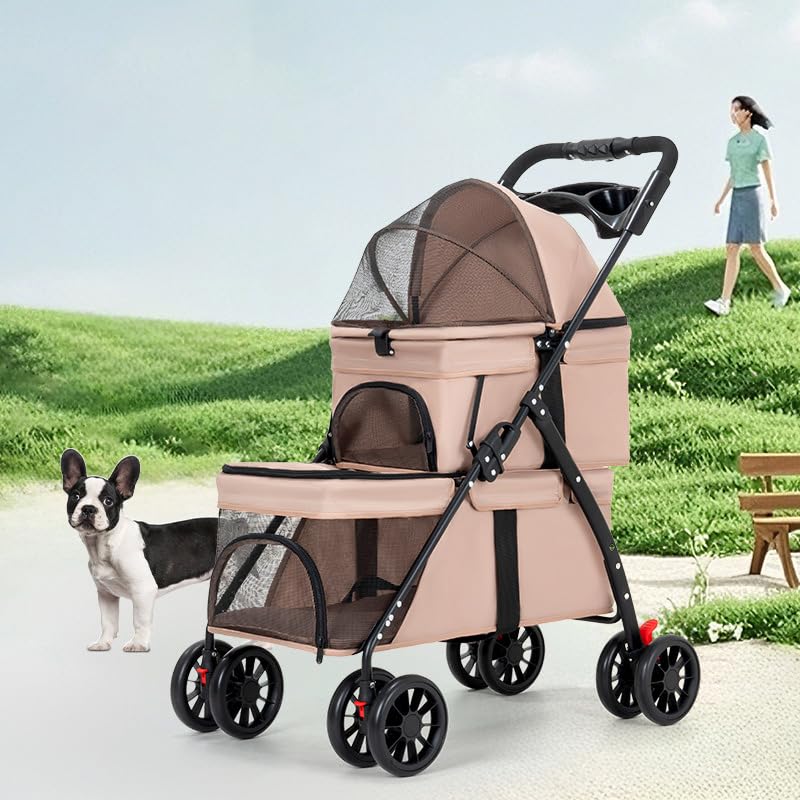 Double Pet Stroller with Cup Holder F1751