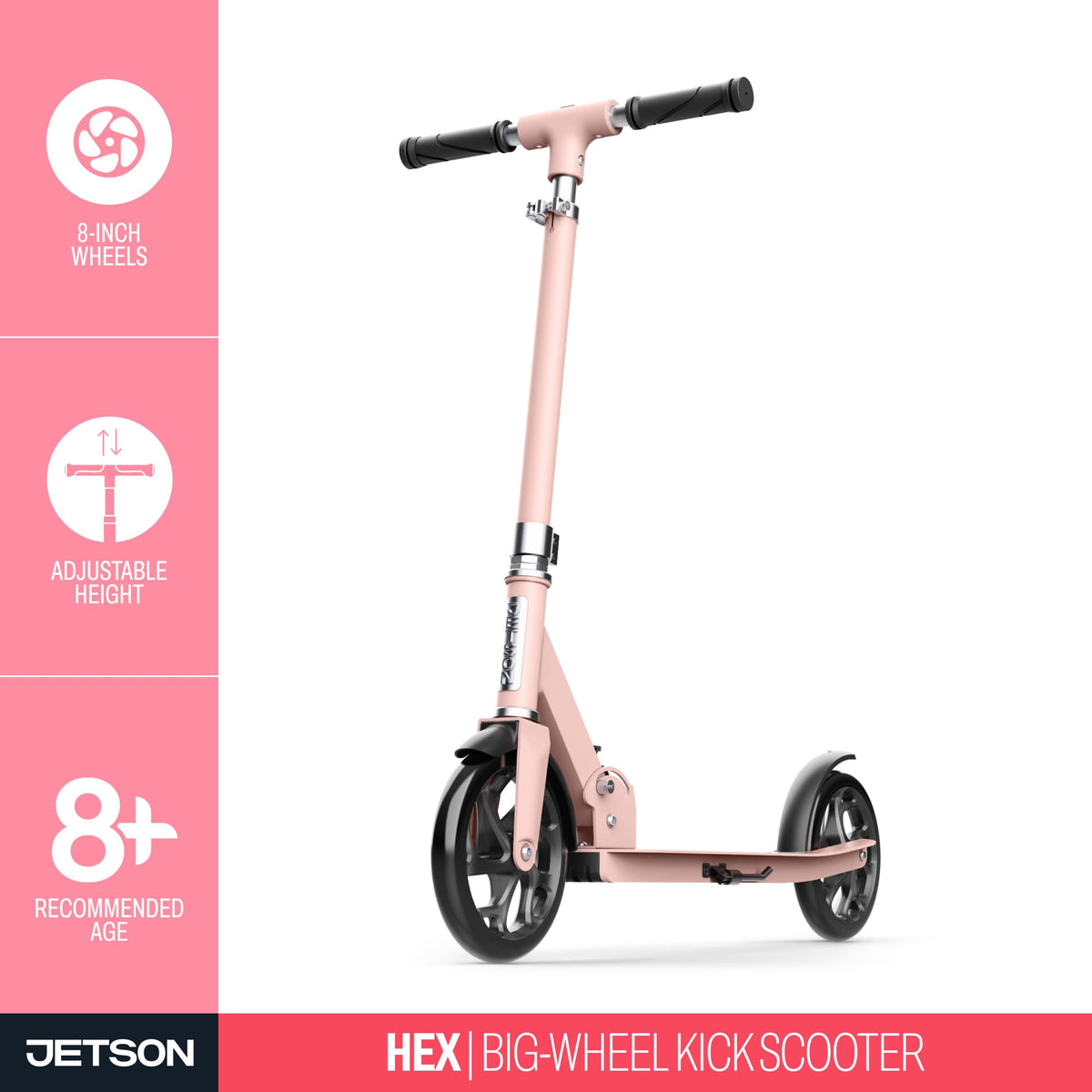 2-Wheel Kick Scooter with Wide Deck and Adjustable Handlebar W93750