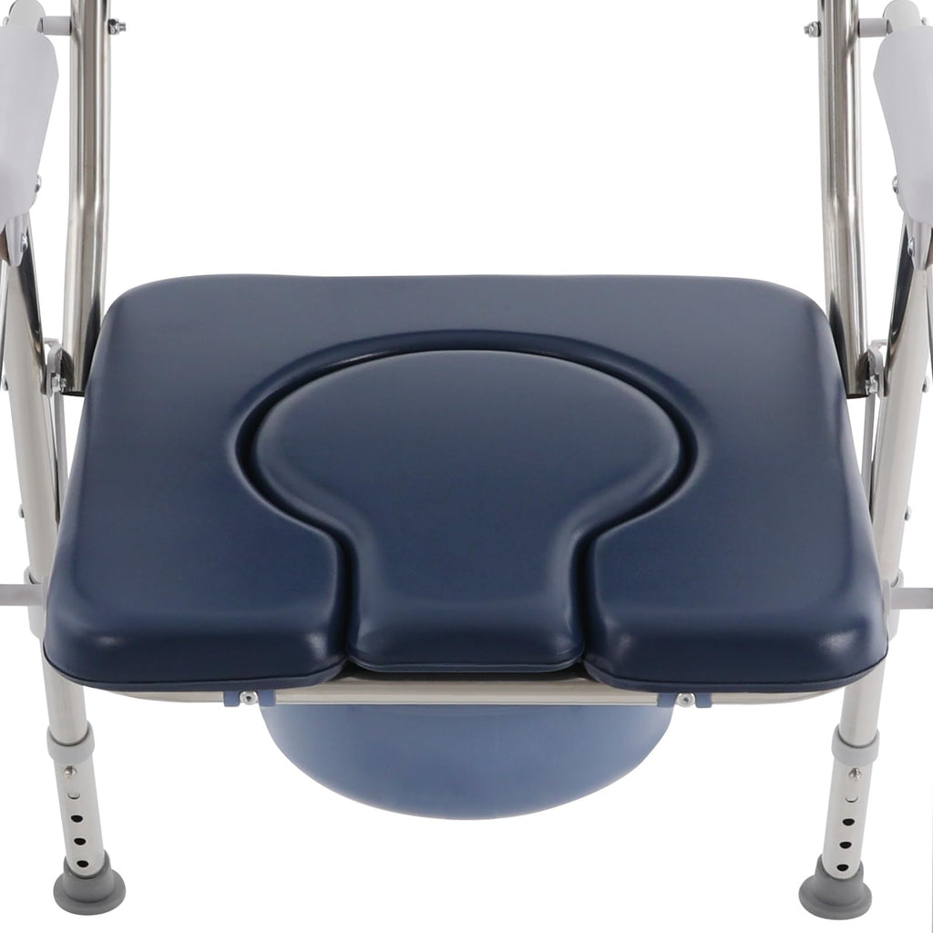 3 in 1 Commode Chair with Arms, Adjustable Height, Padded Seat, Toilet Bucket G403167