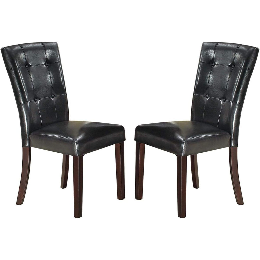Black Faux Leather Dining Chairs Set of 2 Y324