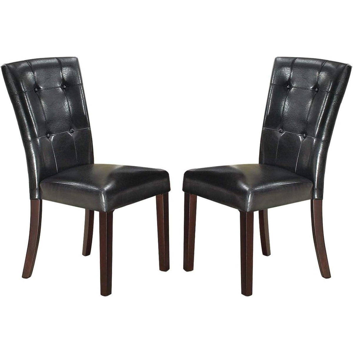 Black Faux Leather Dining Chairs Set of 2 Y324