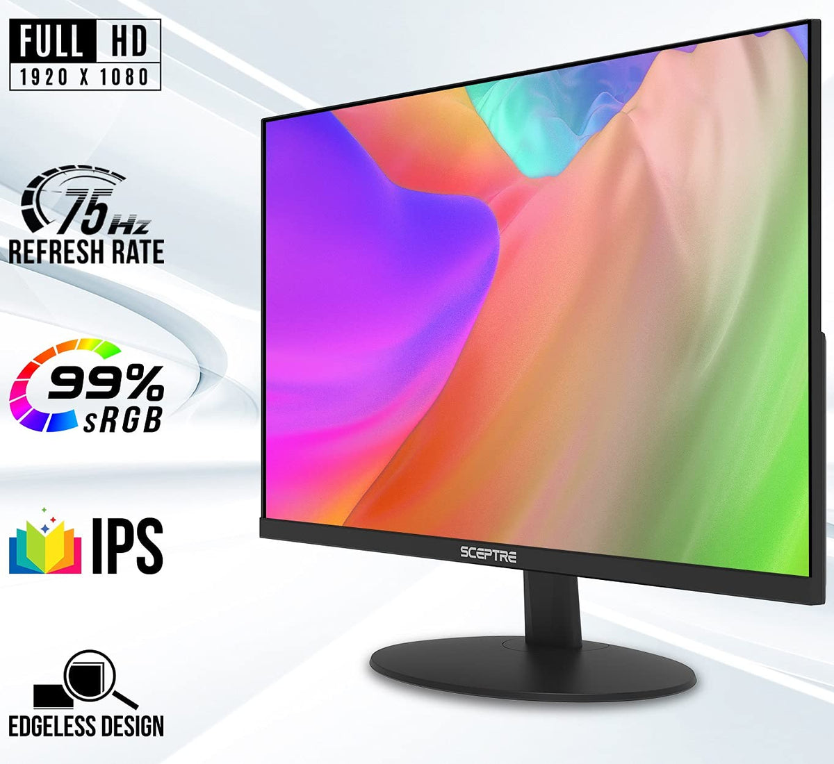 24-Inch IPS LED Computer Monitor 1080p 75Hz Black L617