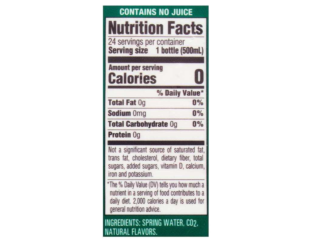 Sparkling Natural Spring Water Variety Pack 24 Half Liter Bottles E66963