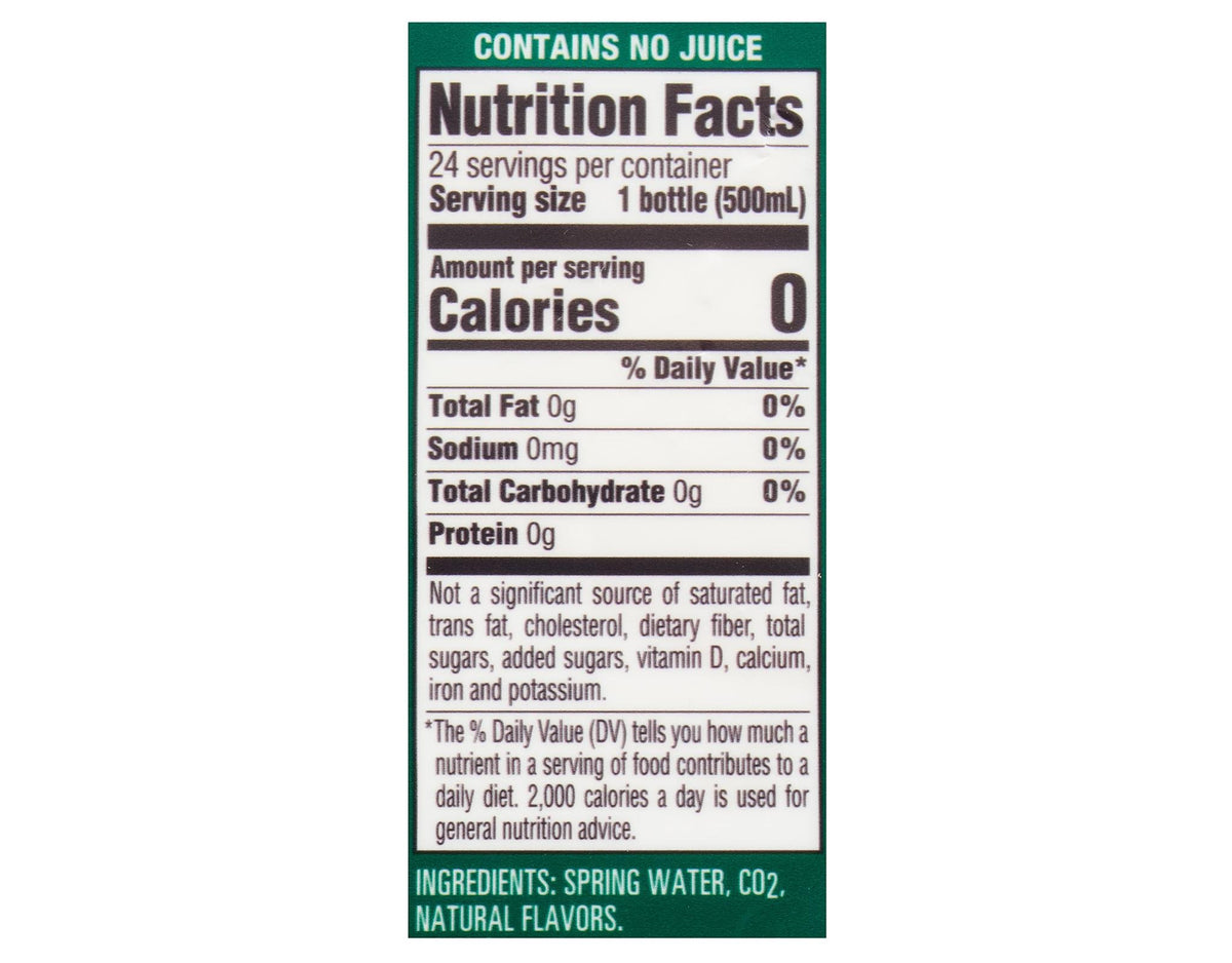 Sparkling Natural Spring Water Variety Pack 24 Half Liter Bottles E66963