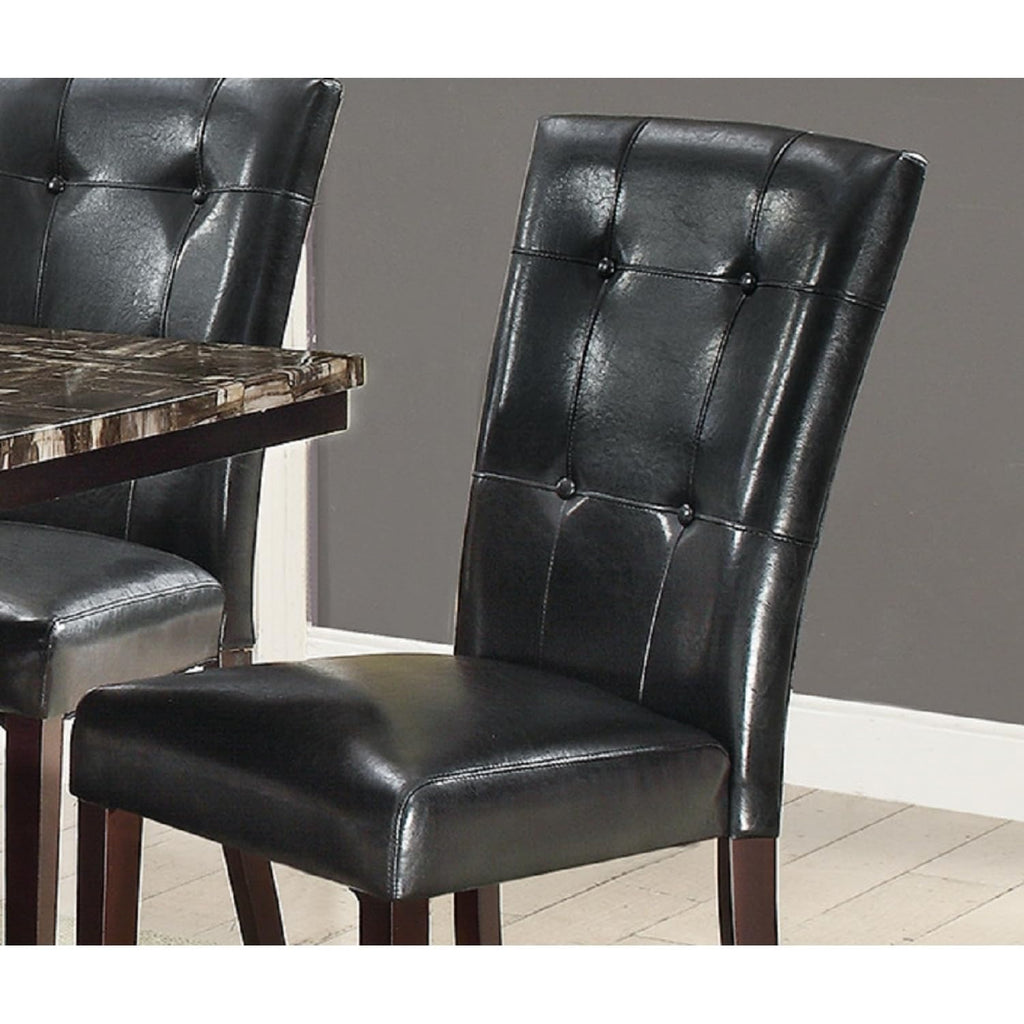 Black Faux Leather Dining Chairs Set of 2 Y324