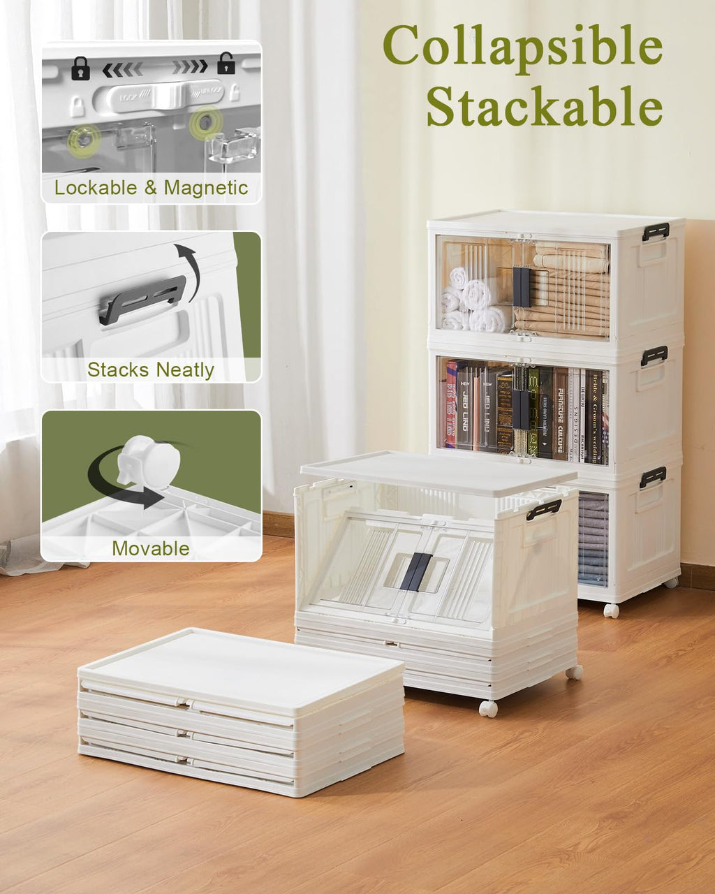 48QT Storage Bins with Lids, 4 Pack J958640