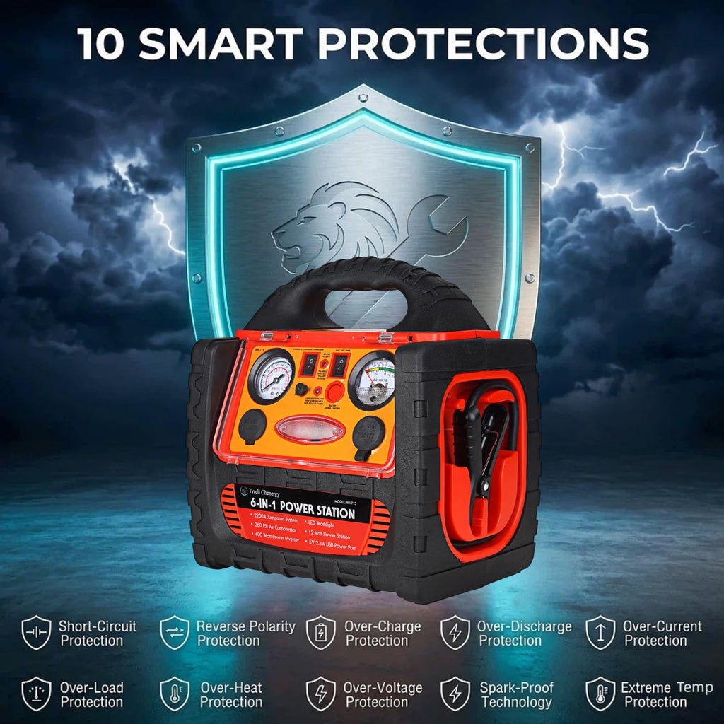 2200 Amp Car Jump Starter with Air Compressor J342