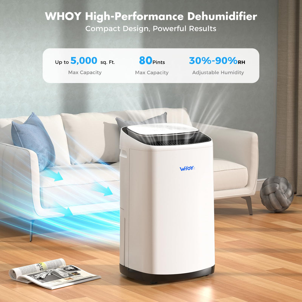 80 Pint Dehumidifier with Drain Hose A216