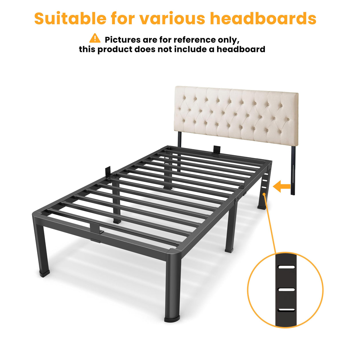 14 Inch Twin Metal Bed Frame O267