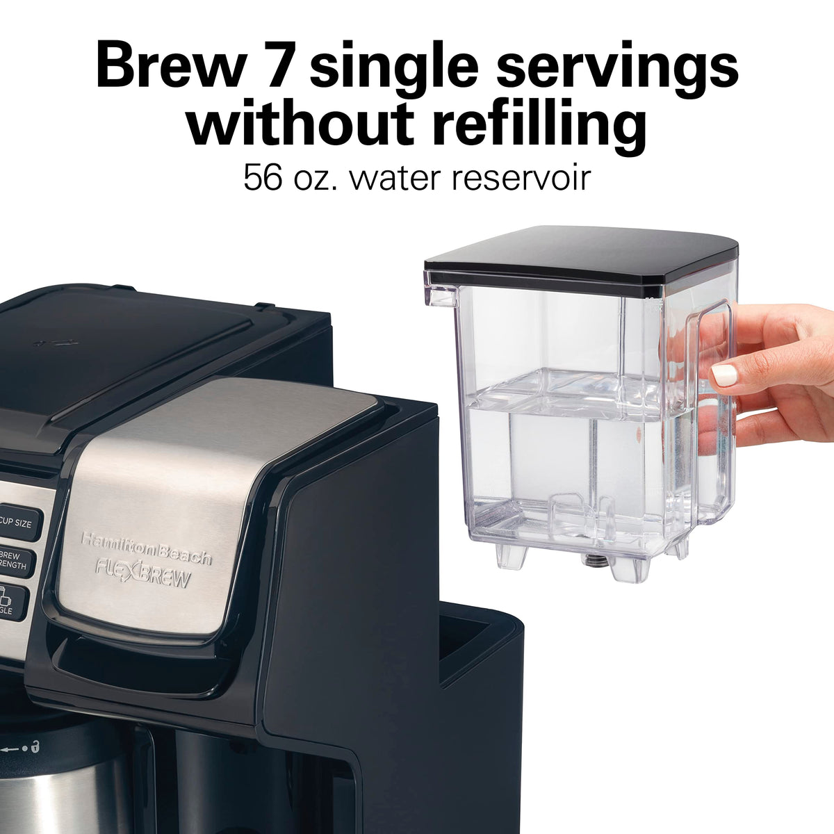 2-Way Coffee Maker with K-Cup Pods or Grounds, Black and Stainless E39147