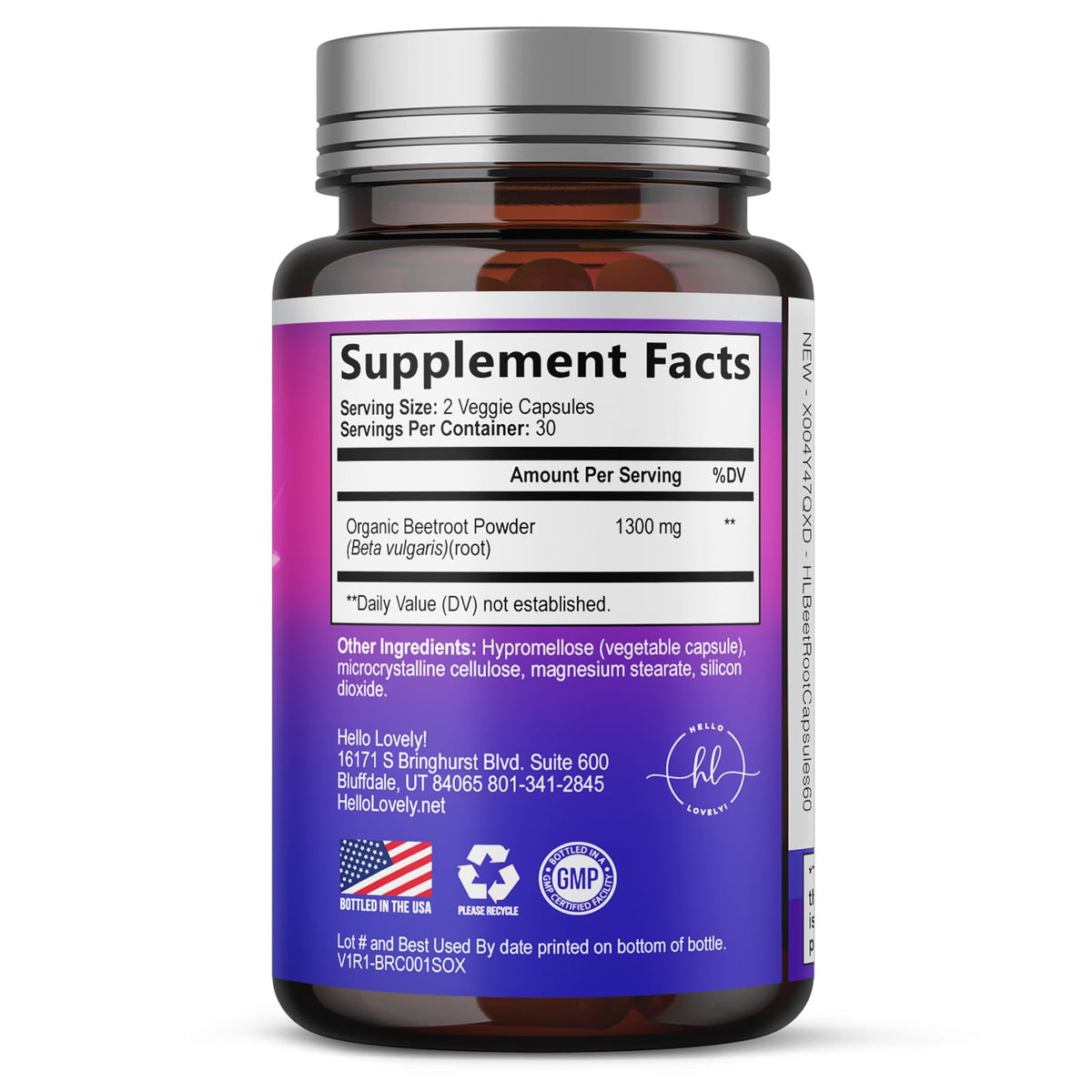 Organic Beet Root Capsules 1300mg 60 Capsules C841