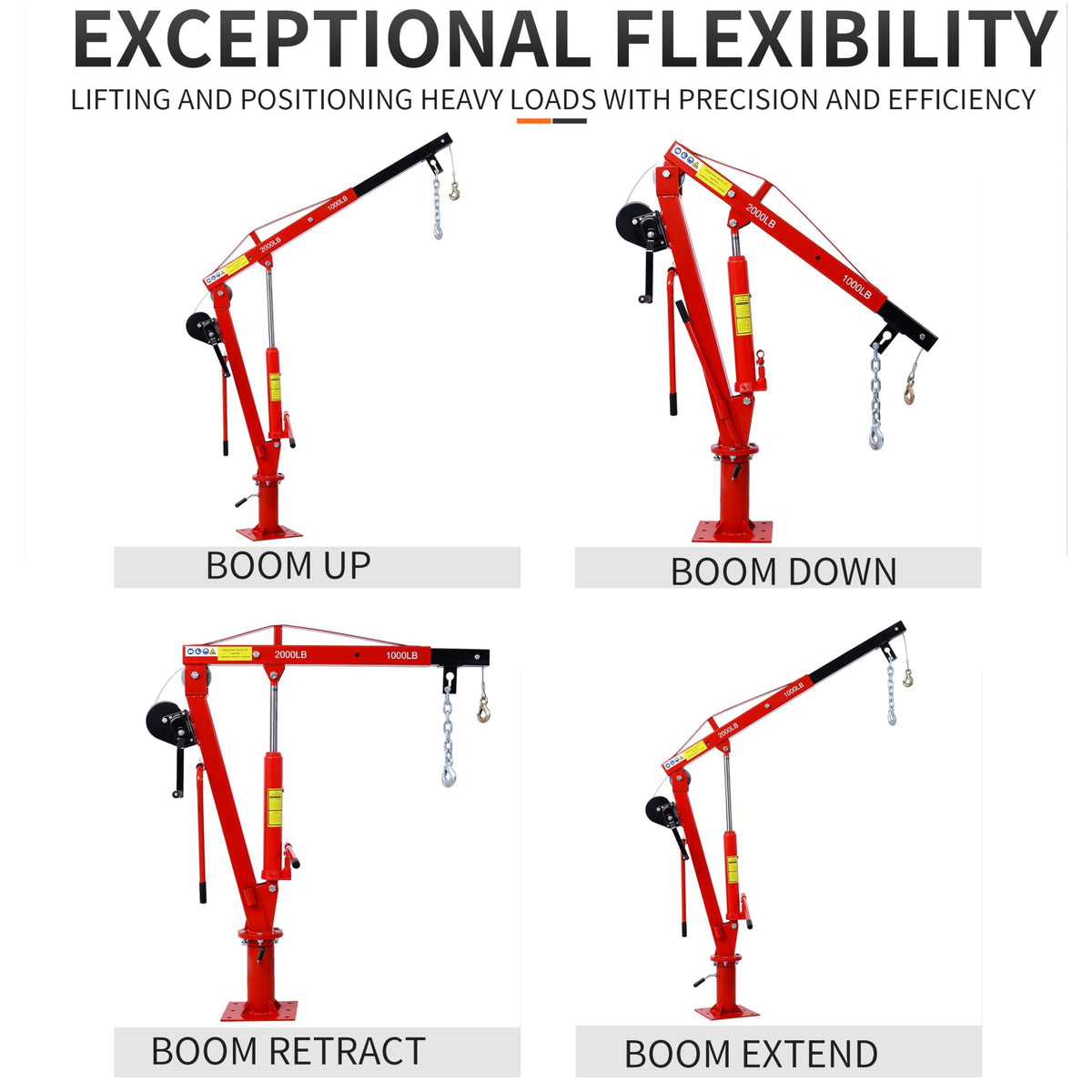 2000 lbs Hydraulic Truck Bed Jib Crane R979