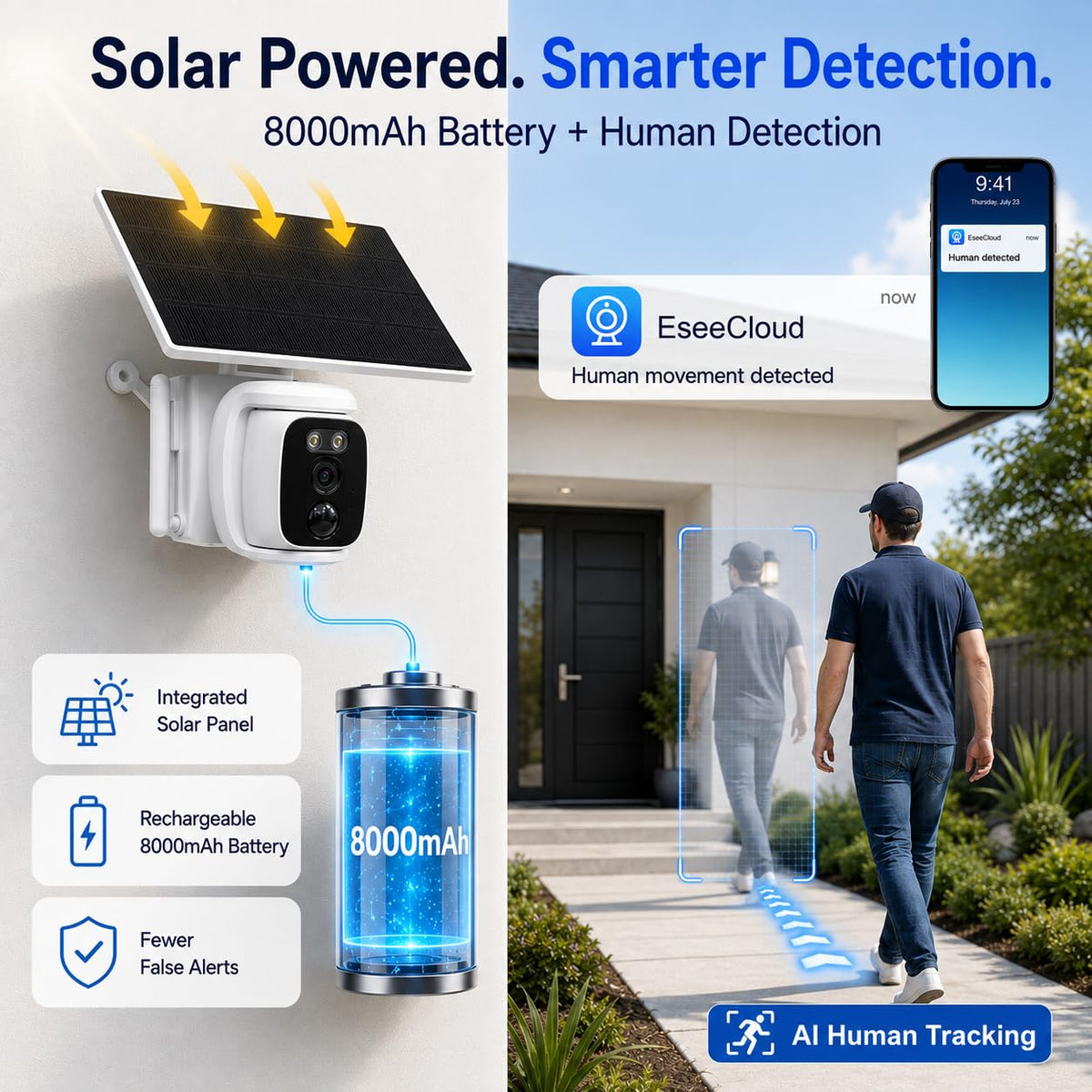 4 Pack Solar Security Cameras Wireless Outdoor 2K WiFi Camera System U237613