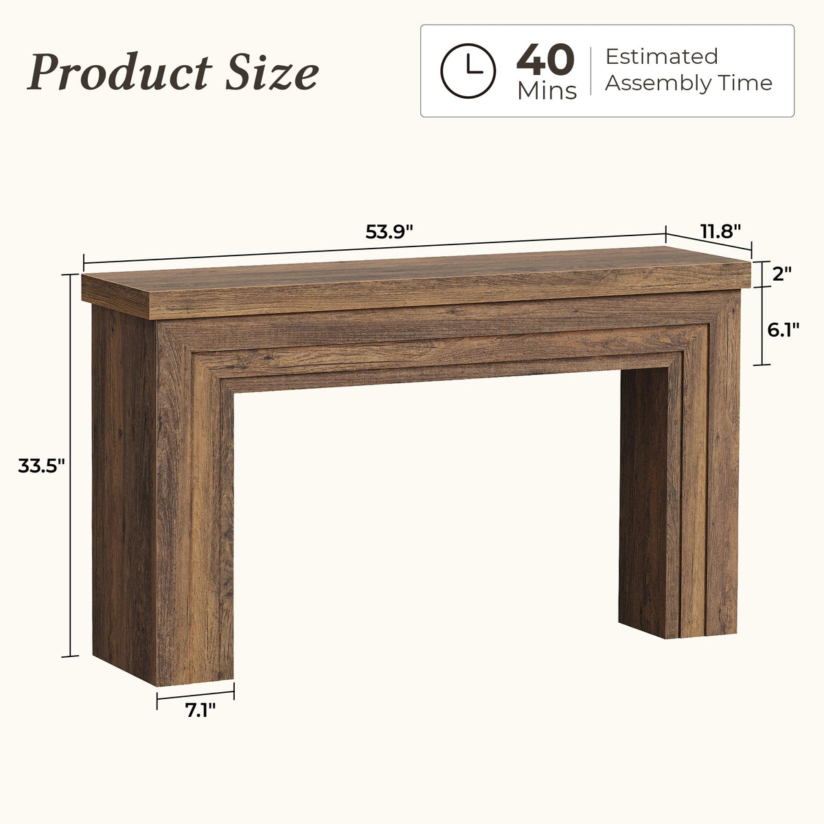 54 Inch Rectangular Console Table D103448