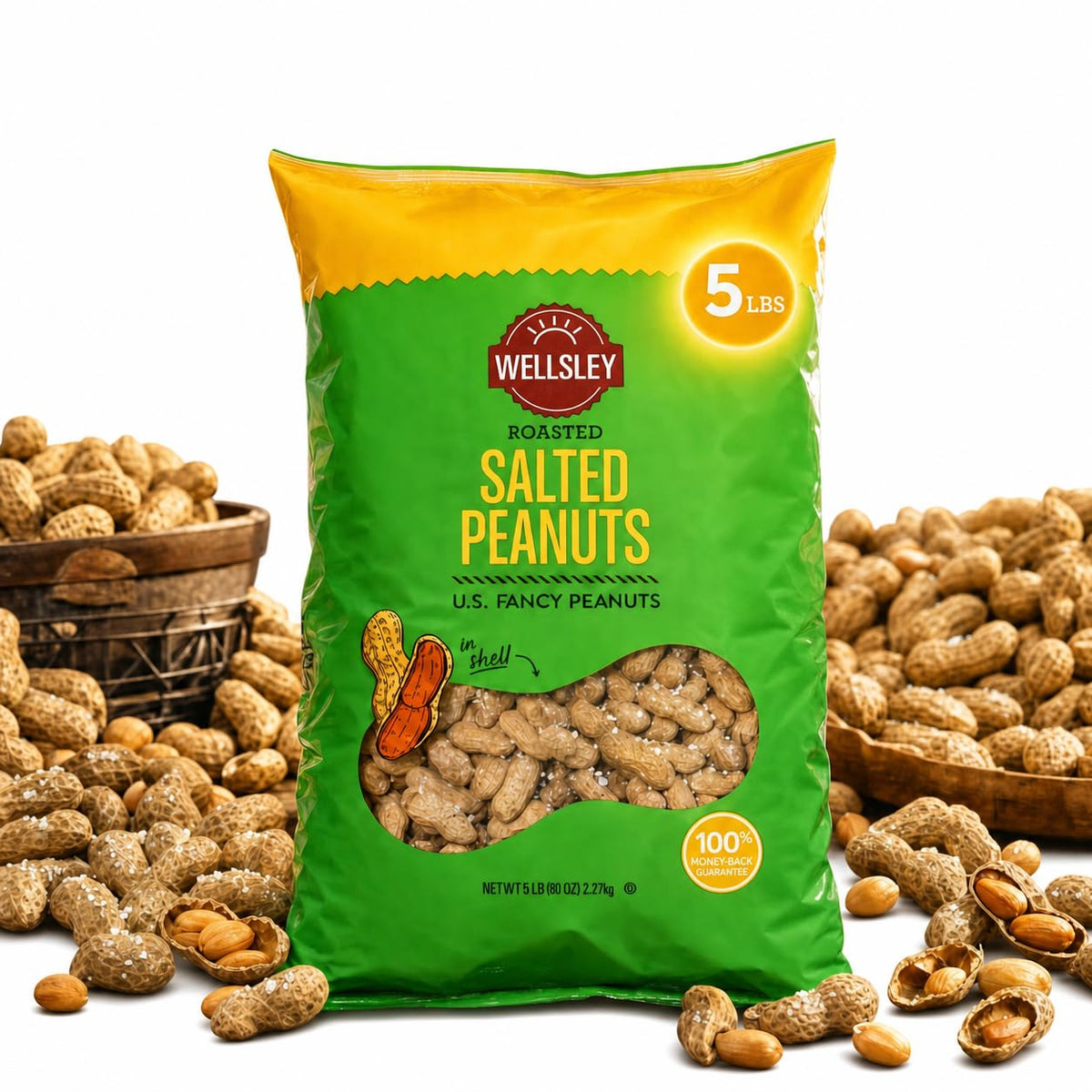 Salted Roasted Peanuts in Shell 5 lb Bag N20505
